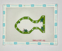 Green Snowflake Cat Fish Ornament