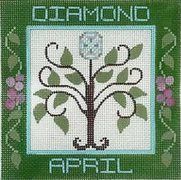 Birthstone Floral Square - April