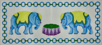 Blue Elephants Monogram Pillow