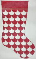 Red/White Scalloped Stocking