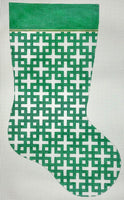 Green/White Geometric Stocking