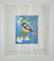 Chickadee with Spring Blossoms