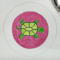 Button Cover - Turtle on Pink