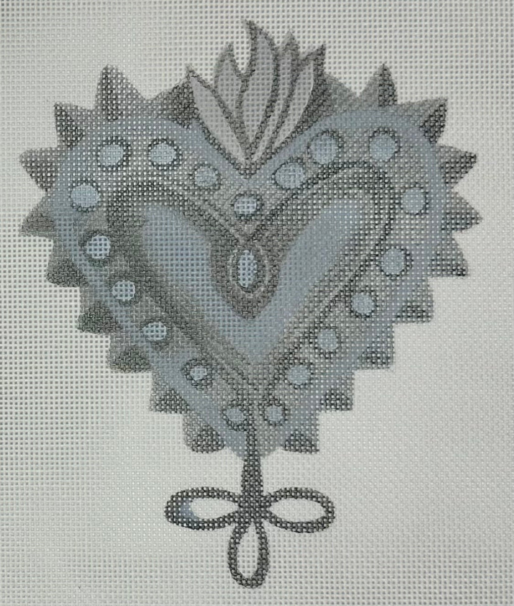 Sacred Heart with Loops with stitch guide Needlepoint Destashing