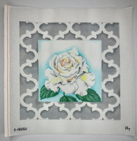 White Rose with Quatrefoil Border