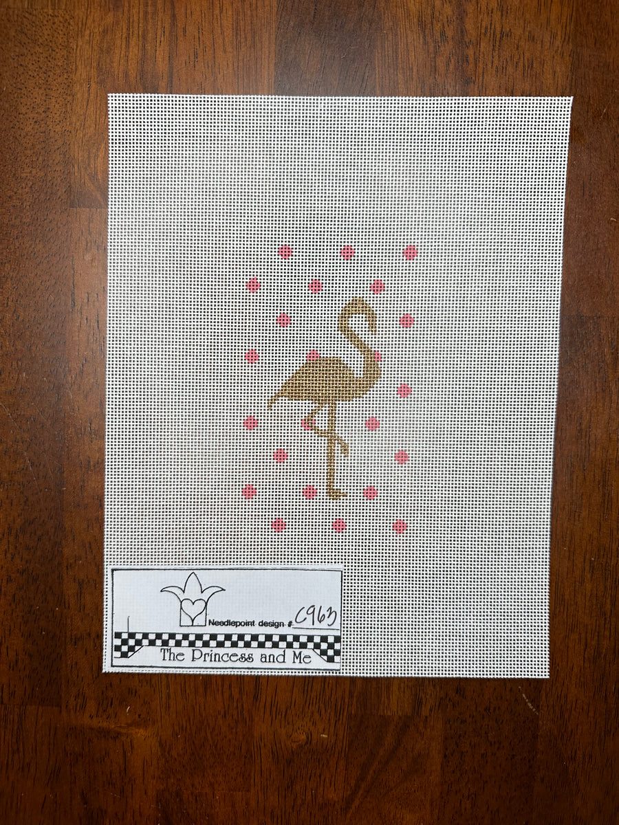 Fountain House Flamingo with stitch guide Needlepoint Destashing