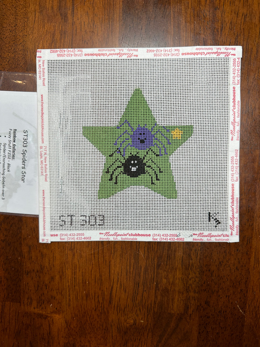 Spiders Star with stitch guide Needlepoint Destashing