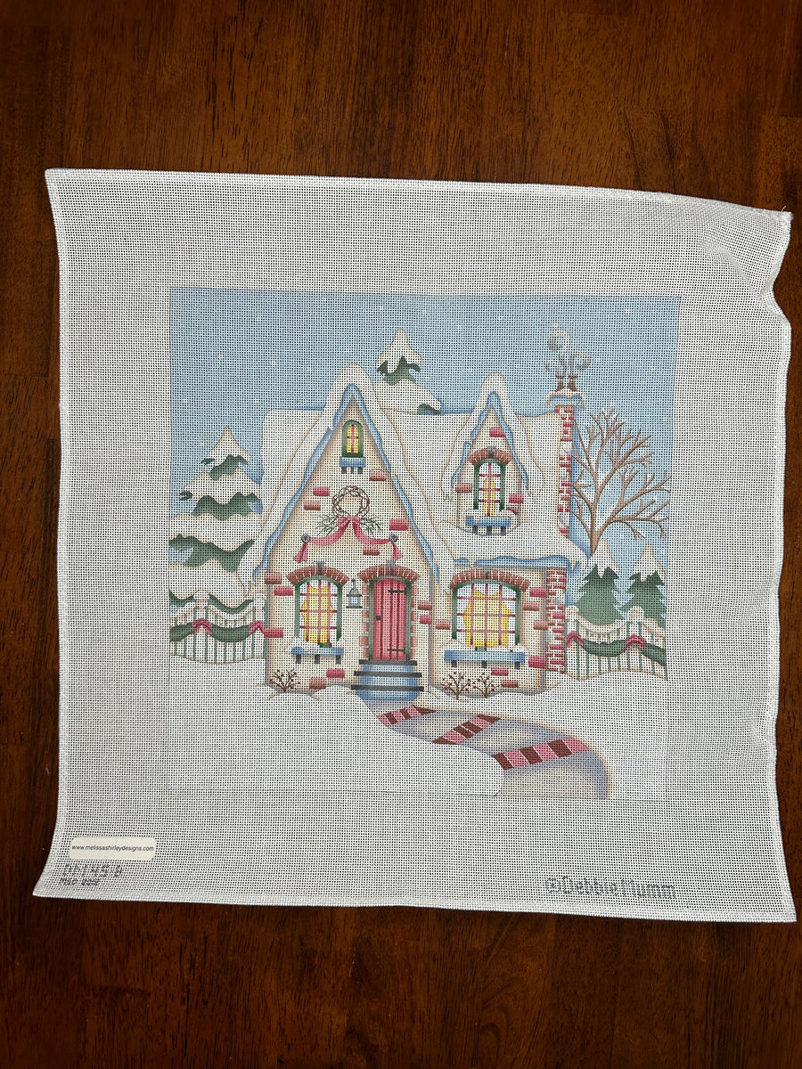 Cozy Winter Cottage Needlepoint Destashing
