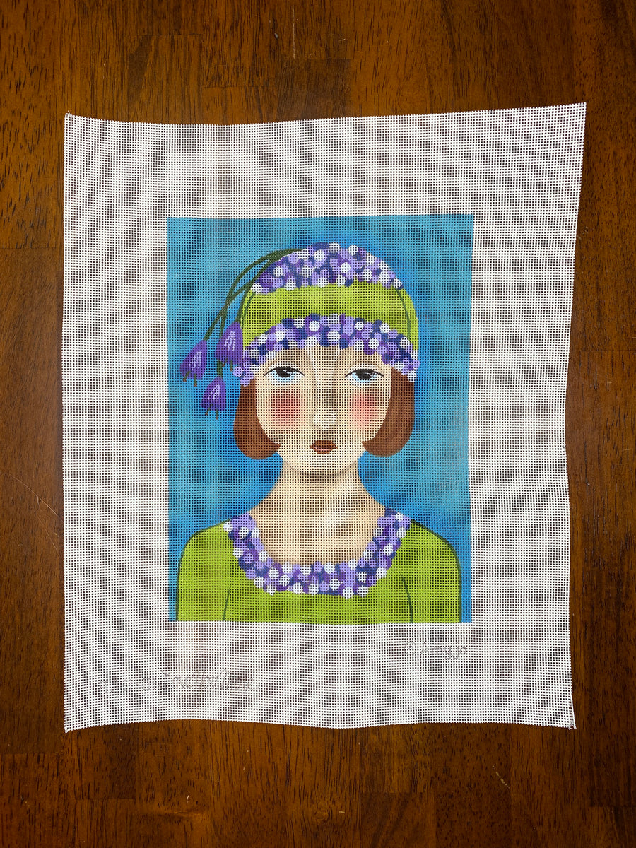 Hydrangea Girl Needlepoint Destashing