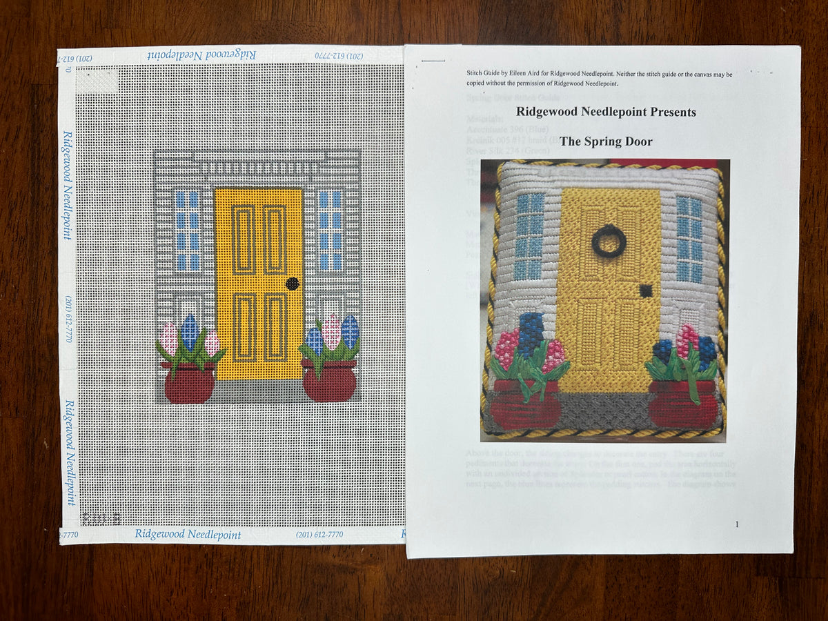 Spring Door with stitch guide Needlepoint Destashing