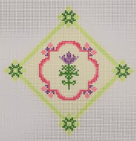 Green & Pink Floral Tile