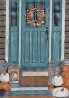 Pumpkin and Teal Door