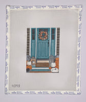 Pumpkin and Teal Door