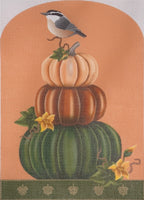 Pumpkin Topiary w/ Nuthatch (print)