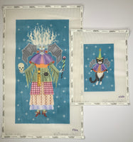 Levitating Witch w/Bat Wings and Cat