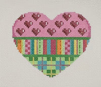 Horizontal Patterns Heart with stitch guide