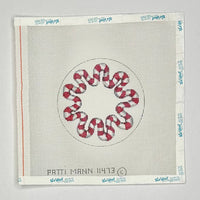 Candycane Flower Shape Round Ornament