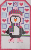 Gift Tag - Pink Skating Penguin