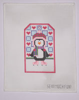 Gift Tag - Pink Skating Penguin