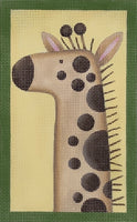 Spotted Giraffe with Yellow Background