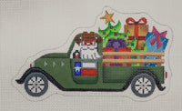Merry Christmas - Santa in Green Truck
