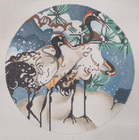 3 Snow Cranes Ornament