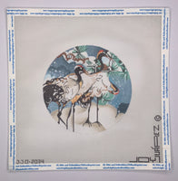 3 Snow Cranes Ornament