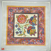 Red Peasant Print Pillow