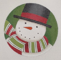 Snowman Ornament - Green Background