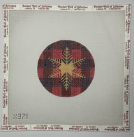Gold Snowflake on Plaid