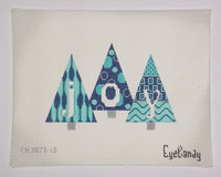 Christmas Trees 'Joy' - blue & silver