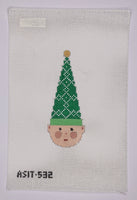Elf Ornament - Green White