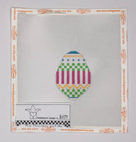 Egg with Checkerboard Stripes with stitch guide