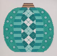 Pumpkin Patchwork Argyle - Teal