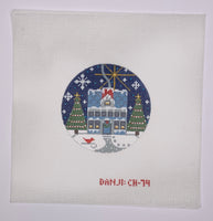 Blue House Ornament