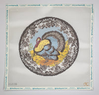 Transferware Turkey Pillow
