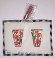 Wm's Pink Tulips Scissor Case with Tassel