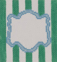 Monogram Striped Square - Green/Blue