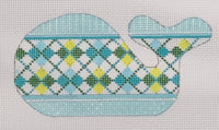 Mini Whale - Argyle Turquoise & Green