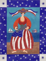 Patriotic Woman with Fish