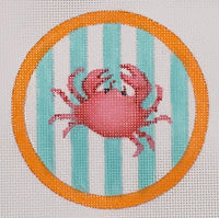Crab on Aqua Cabana Stripes