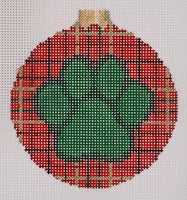 Dog Paw Plaid Ornament