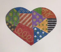 Crazy Quilt Heart with stitch guide