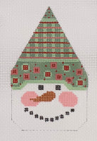 Snowman Face - Green/Pink Hat