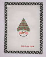 Snowman Face - Green/Pink Hat