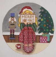 Christmas Stitching Girl Ornament