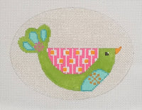 Fanciful Flock - Green & Pink Bird