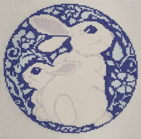 Blue and White Bunnies (print)