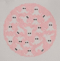 Pink Halloween Ghosts Round