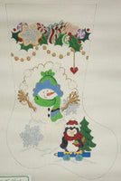 Snowman & Penguin Stocking (Mid size)
